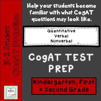 Preview of CogAT Practice BUNDLE: Kindergarten, 1st, 2nd Grade