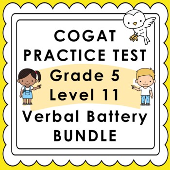 Preview of CogAT Practice Test - Verbal Battery - Grade 5 Level 11 - Gifted and Talented