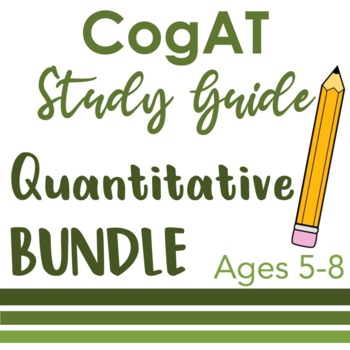 Preview of CogAT Study Guide Quantitative Reasoning BUNDLE for Kindergarten to 2nd Grade