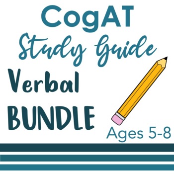 Preview of CogAT Study Guide Verbal Reasoning BUNDLE for Kindergarten to 2nd Grade