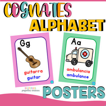 Preview of Cognates | Cognados | Cognates alphabet posters| Carteles de cognados