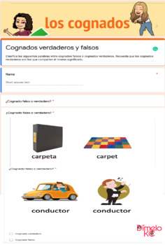 English Cognates Word Wall (Los cognados en ingles) - Spanish Profe