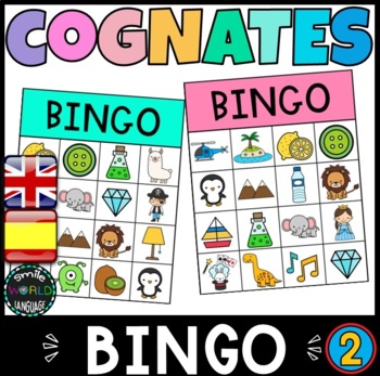 Preview of Cognates BINGO 2 - 30 Cognados English Spanish inglés español