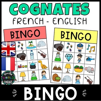 Cognates BINGO 30 Mots English French Jeu Français Anglais Vocabulaire
