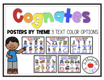 Preview of Cognates Posters Carteles de cognados 3 Text Color Options