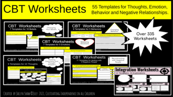 Preview of CBT Printable & Interactive DIGITAL WORKBOOKS_ Zoom Therapy Tools_(335 pgs.)