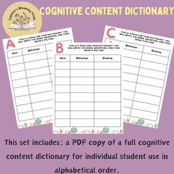 Preview of Cognitive Content Dictionary