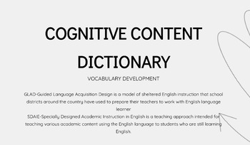 Preview of Cognitive Content Dictionary Presentation