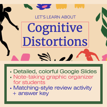 Preview of Cognitive Distortions Lesson / Anxiety Mini-Unit / Slides+Activity / SEL