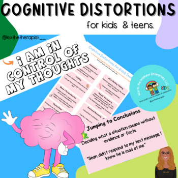 Preview of Cognitive Distortions for Kids & Teens