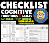 Cognitive Functions Assessment with Strategies | EDITABLE