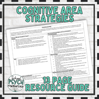 Preview of Cognitive Skill Resource Definition Academic Impact Strategies Special Ed Psych