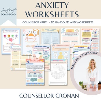 Preview of Cognitive distortions worksheets, coping skills, anxiety, worries, thoughts