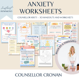 Cognitive distortions worksheets, coping skills, anxiety, 
