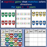 Cognitive game matching directions with color matching.لعب