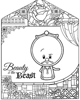Preview of Cogsworth Coloring Page - Beauty & the Beast