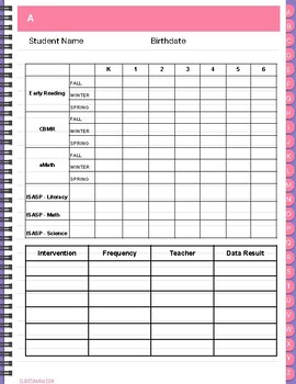 Cohort Student Data notebook by Julie Cook | TPT