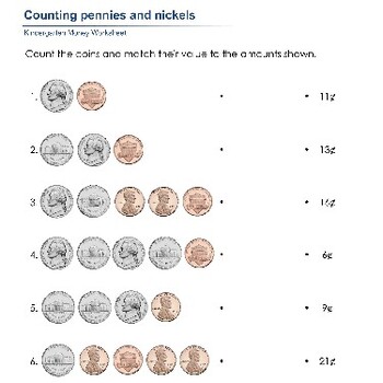 Coin Counting Adventures: Kindergarten Worksheets for Mastering Money ...