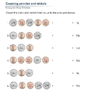 Coin Counting Adventures: Kindergarten Worksheets for Mastering Money ...