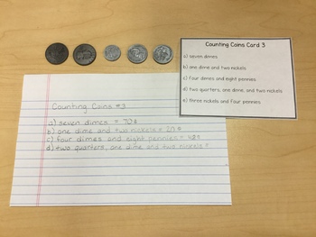 Preview of U.S. Coin Counting Task Cards