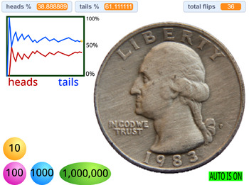 Nauwkeurig regeren vereist Coin Flip Simulator - Browser-based Smart Board tool by Ian Finnesey
