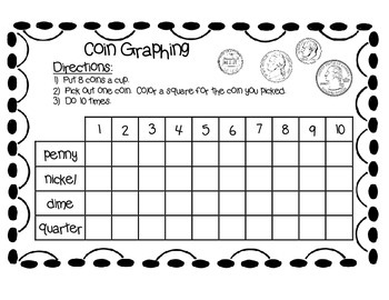 Coin Graphing by Shelly Belle's Kindergarten | Teachers Pay Teachers
