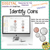 Coin Identification Distance Learning Clip Cards Digital Google