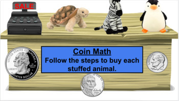 Preview of Coin Math Stuffed Animals