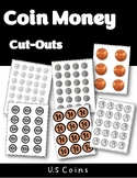 Coin Money Cutouts-Nickel, Dime, Quarter, Penny