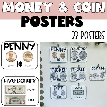 Preview of Coin Posters, Money Anchor Charts, Penny, Nickel, Dime and Quarter