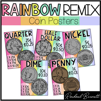 Preview of Coin Posters // Rainbow Remix 90's retro decor