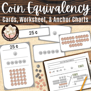 Preview of Coin Set Equivalency Identifying Coins and Value Montessori Money Anchor Charts