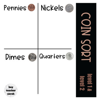 Preview of Coin Sort - Pennies, Nickels, Dimes, and Quarters Sorting Mat