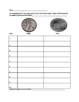 Coin Toss Probability Activity by ReallyBusyTeacher | TpT