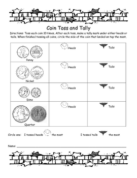 Coin Toss and Tally by Monica Ford | Teachers Pay Teachers