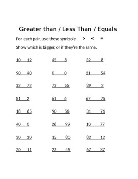 Coin Value wkst pack 5 greater than less than by Okay Lessons | TPT