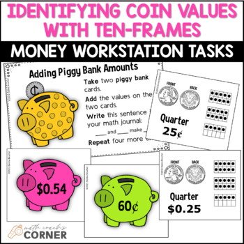 Preview of Coin Identification and Coin Counting Workstation Activity Cards