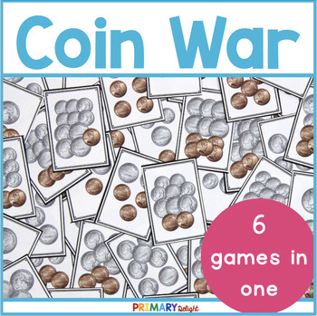 Preview of Coin War | Money War | Coin Counting Game with Money Chart and Money Worksheets