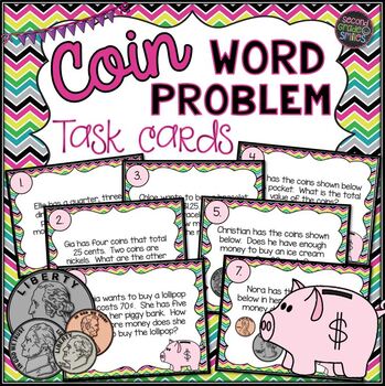 Preview of Coins & Money Word Problems Task Cards
