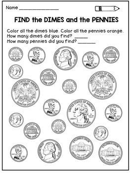 money worksheets identify the us coins practice sheets by dana s wonderland