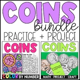 Coins BUNDLE - Color by Coin Value and Identifying Coins Project