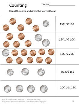 Counting Coins Worksheets, Quarters Dimes Nickels Pennies ...