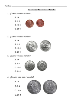 Monedas Spanish Worksheets Teaching Resources Tpt