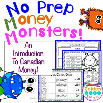 Preview of Coins & Money Canadian!  NO PREP Printables For Grades K, 1 & 2