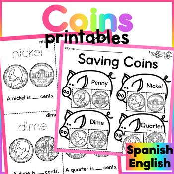 Preview of Coins No Prep - English & Spanish