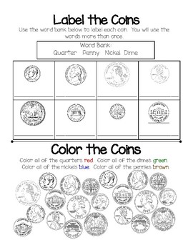 Preview of Coins Practice for Beginners