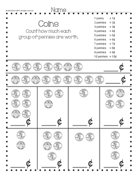 Coins Worksheet by FrontDesk Studio | Teachers Pay Teachers