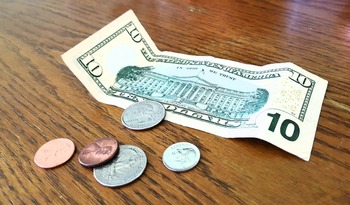 Preview of Coins and Ten Dollar Bill