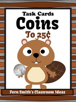 Preview of Money Task Cards for Coins to 25 Cents Recording Sheets Included