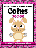 Money Task Cards and Board Game for Coins to 50 Cents Reco